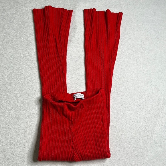 Urban Outfitters White Uo Rosie Rib High-waisted Flare Pant - Picture 3 of 5